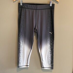 Puma Women's Black and White Ombre 3/4 Length Leggings
